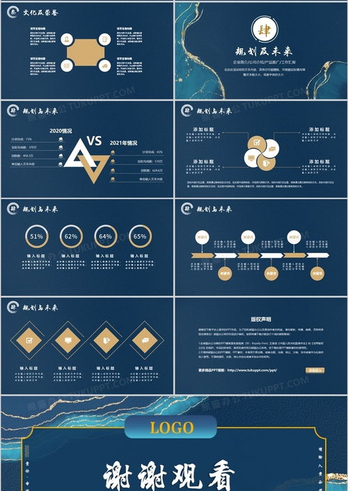 藍(lán)色鎏金簡(jiǎn)約風(fēng)公司宣傳介紹PPT模板下載 | 熊貓辦公應(yīng)用軟件服務(wù)